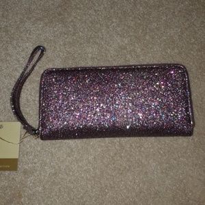 Pink/purple sparkle wristlet wallet
